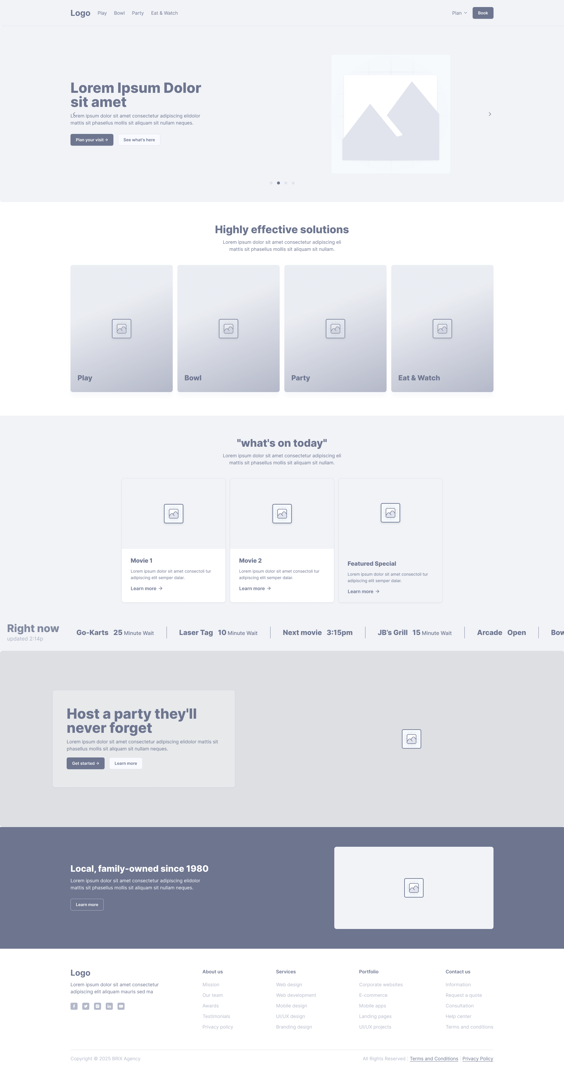 World of Sports homepage wireframe